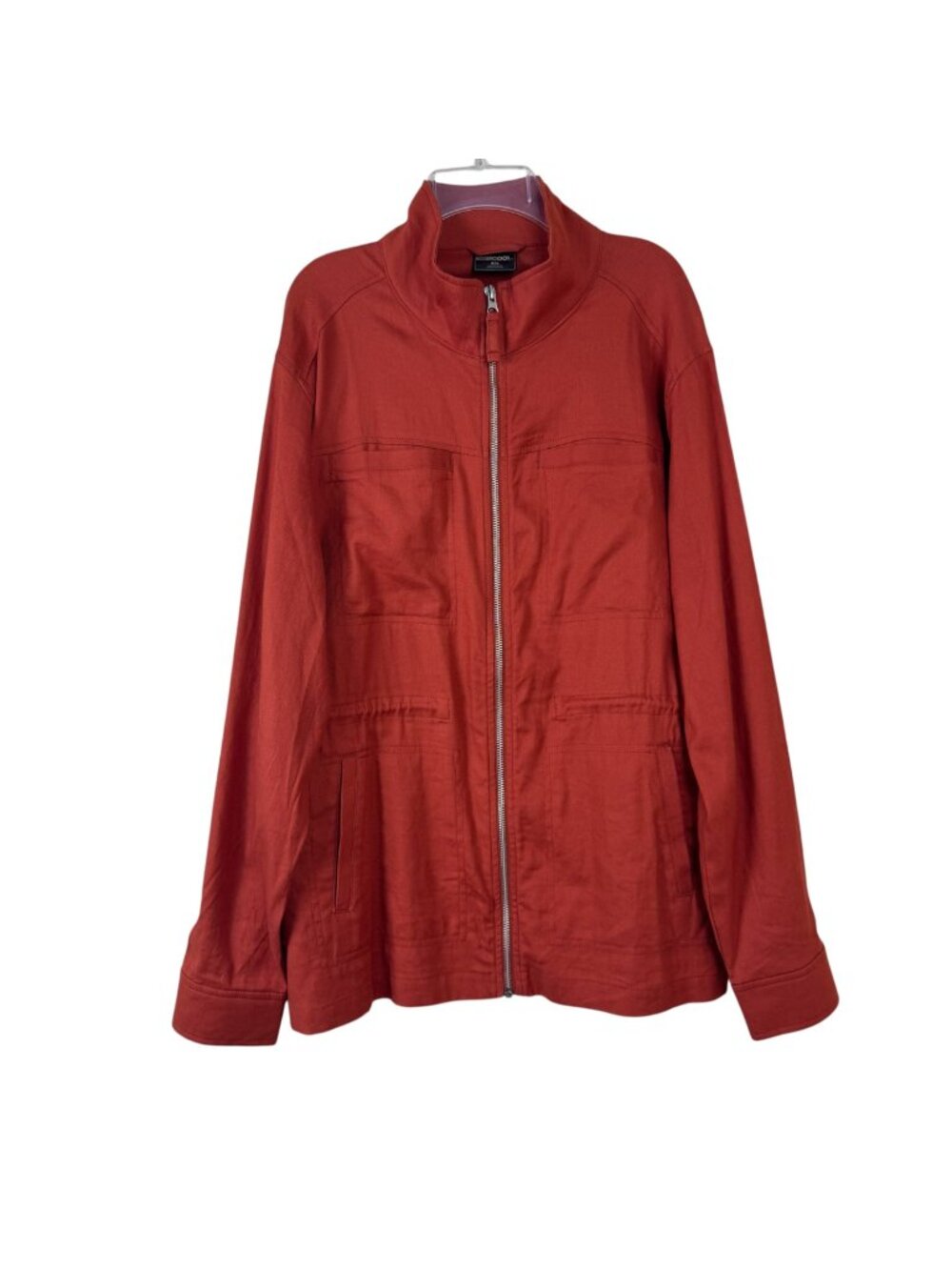 32 Degrees Cool Linen Blend Burnt Orange Jacket Size M Autumn Casual Lightweight